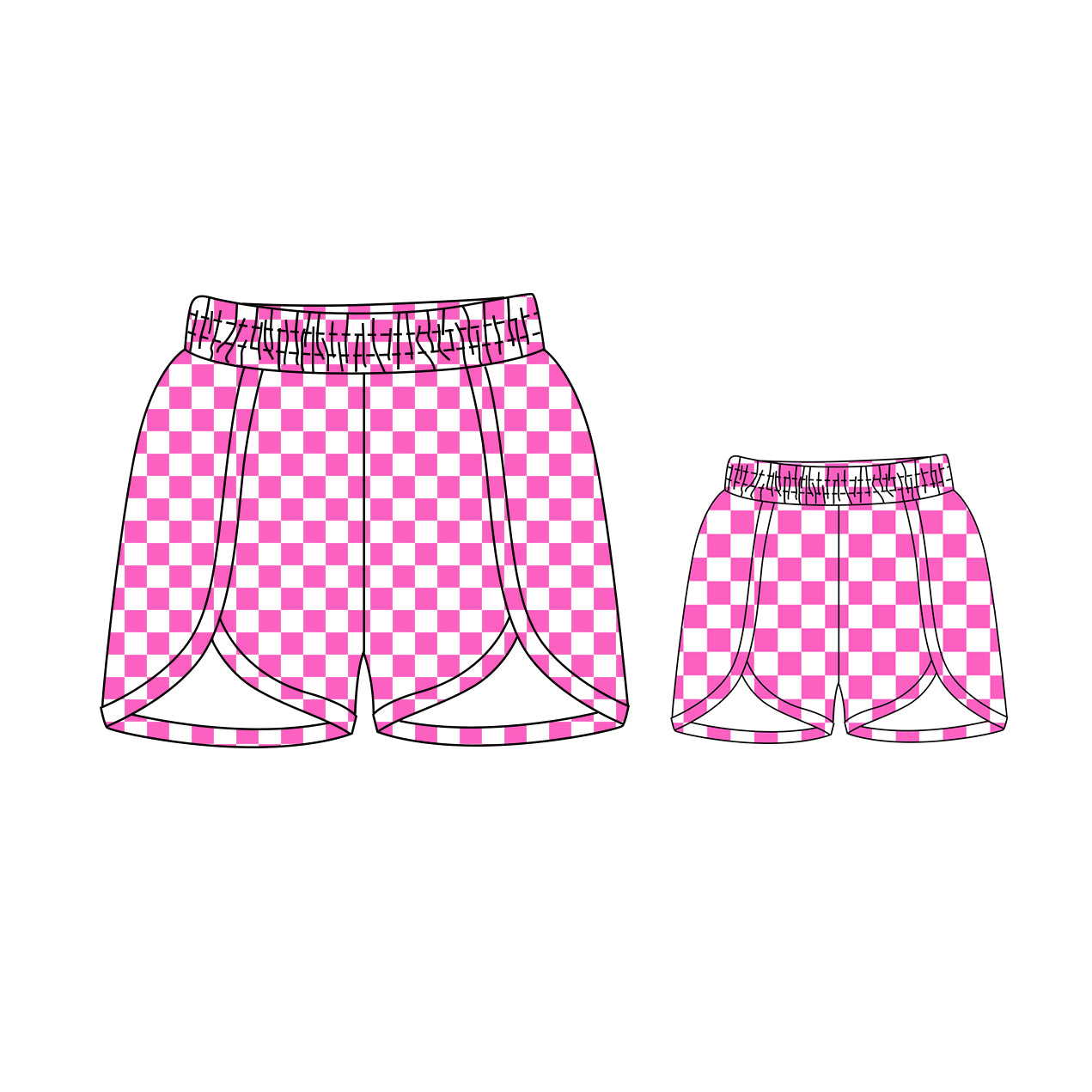 SS0431 western checkerboard pink girl shorts 202412 preorder