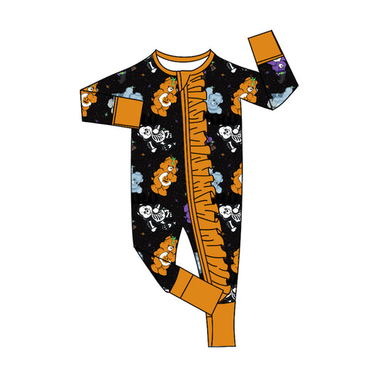 CUSTOM moq8 Bamboo 01 bear halloween  girl western romper 202508 sibling