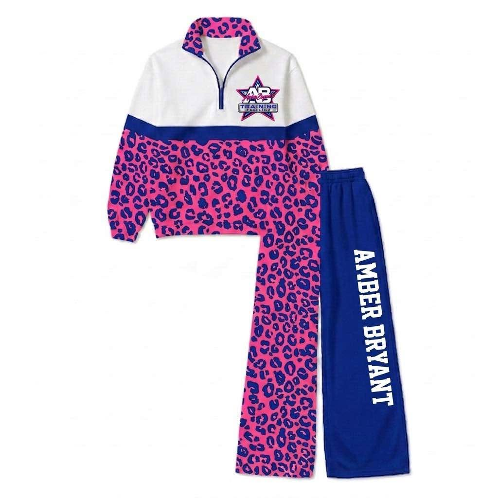Custom MOQ5 AMBER Women Adult Custom MOQ5 hot pink blue leopord team zip long sleeves Girl winter clothes