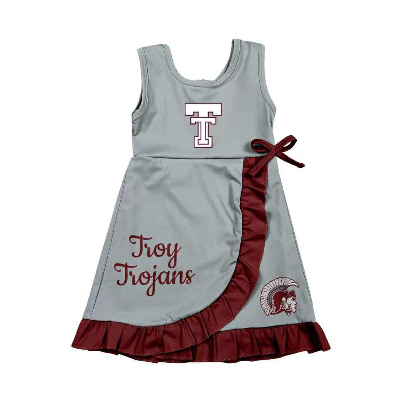 MOQ8 custom Grey Troy Trojans Custom girl dress