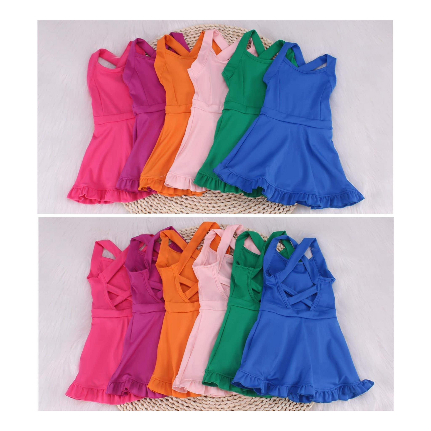 S0440 sports yoga active wear athletic straps girl summer inside with shorts dress RTS Free shipping order $100+