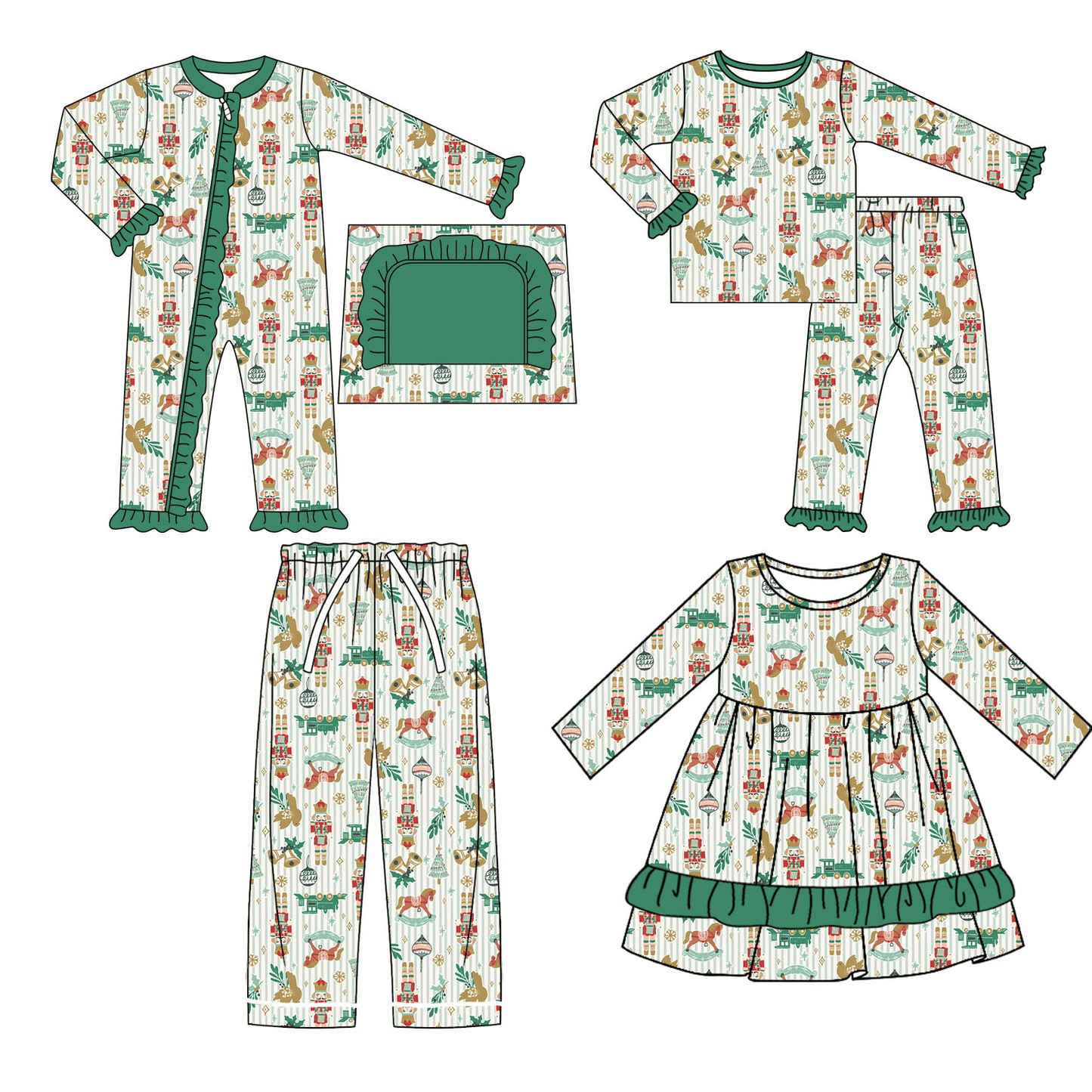 Christmas nutcracker sibling P0567 adult long pajamas pants 202407 preorder