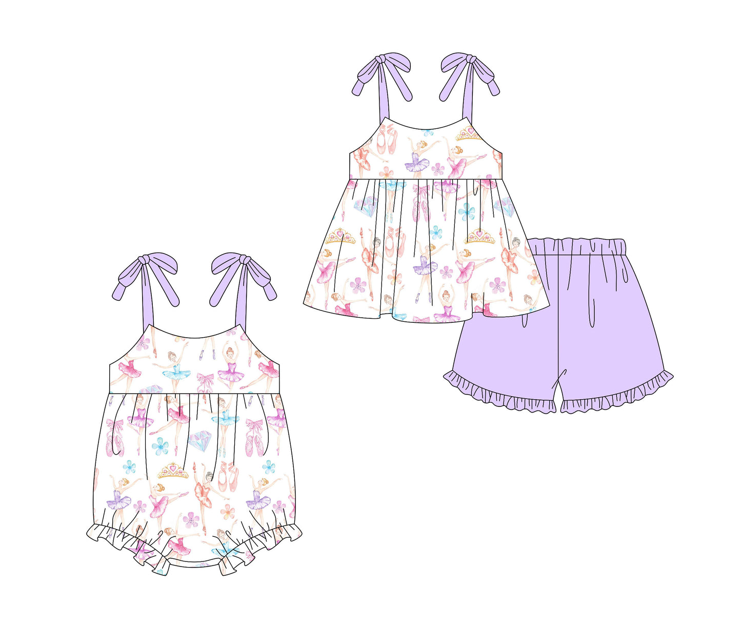 SR2741 western bow girl summer romper 202502 preorder