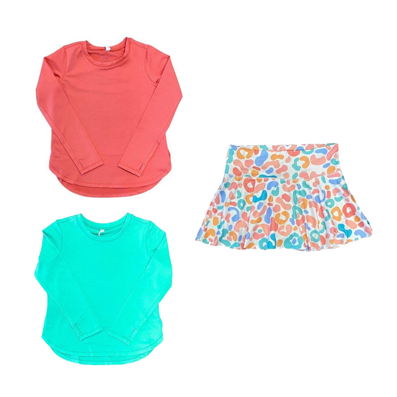 GLD0594组合 cotton flower preorder western short sleeve girl skirt outfit 202409 RTS sibling