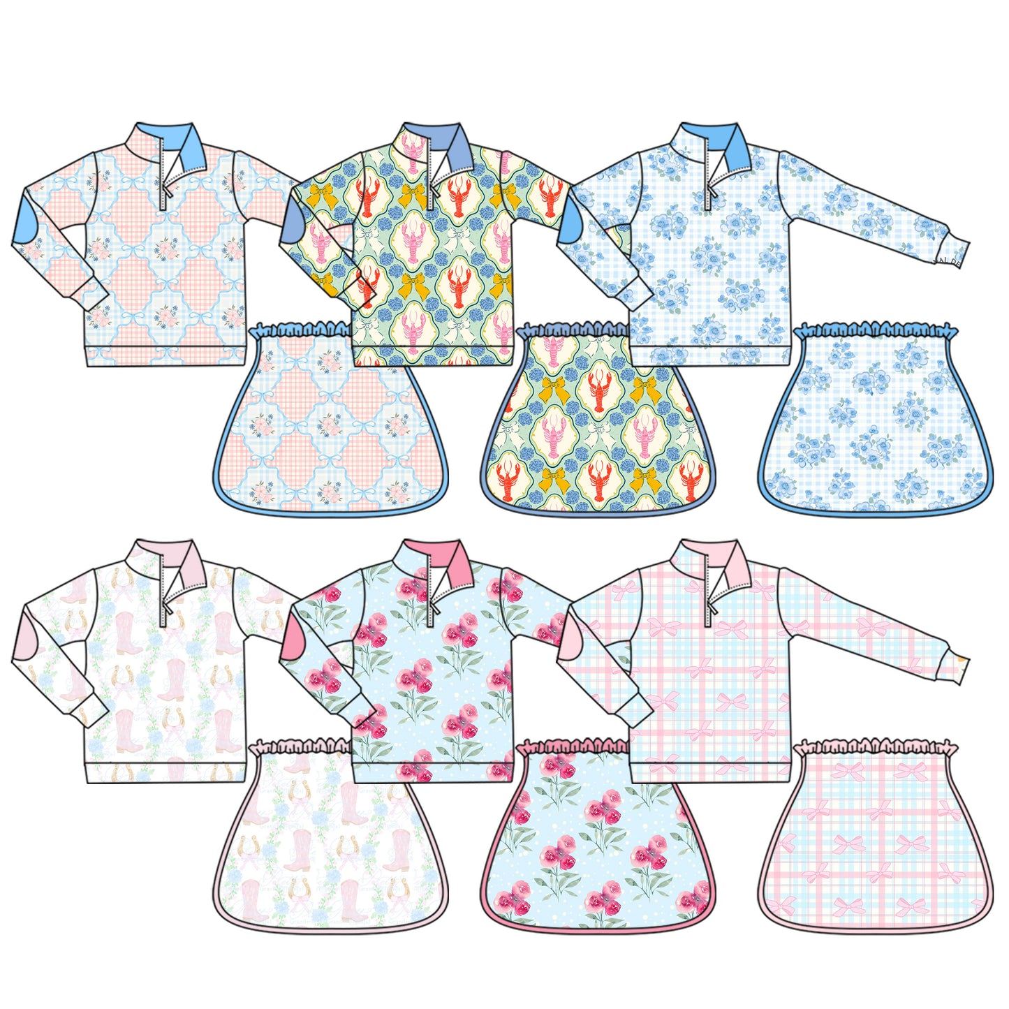 GLD1096 Yoga cray fish zipper  girl summer skirt outfit 202506 preorder