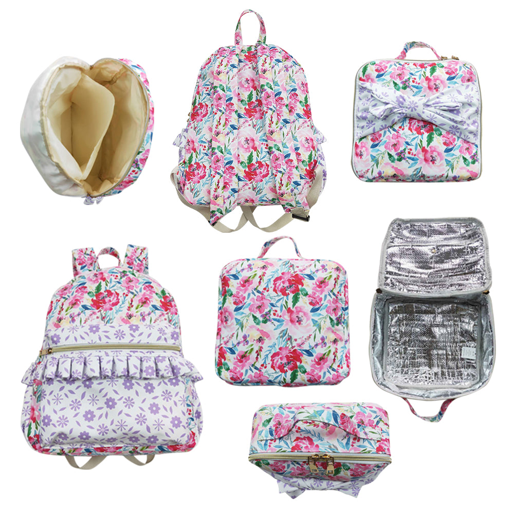 BA0102 RTS sibling 3.5 *8.5 *8.5inches western Lunch box bag pink flower make up bag Free shipping order $100+
