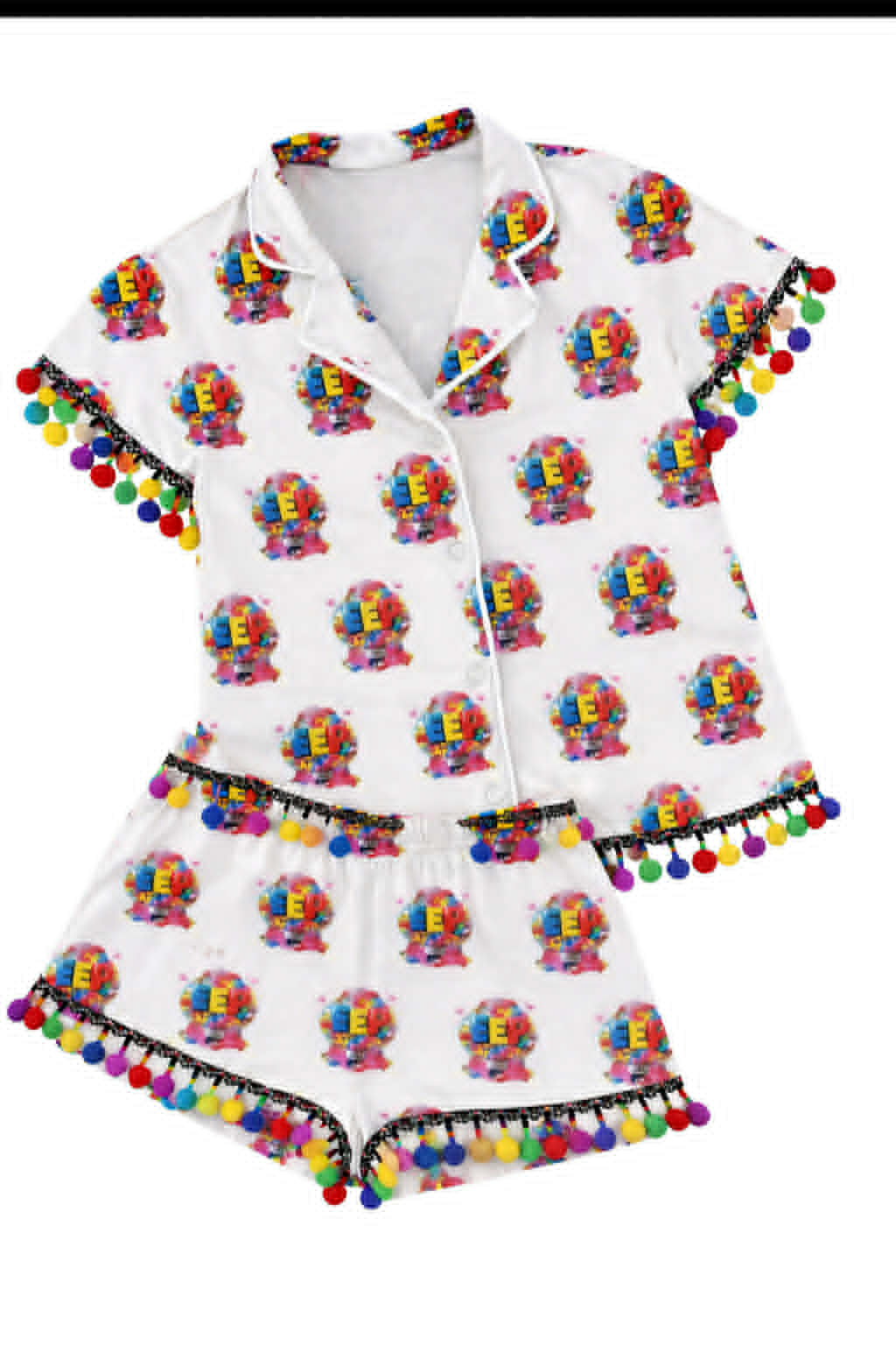 MOQ100 KIDS Custom EEP POM pajamas plush sleeves outfit