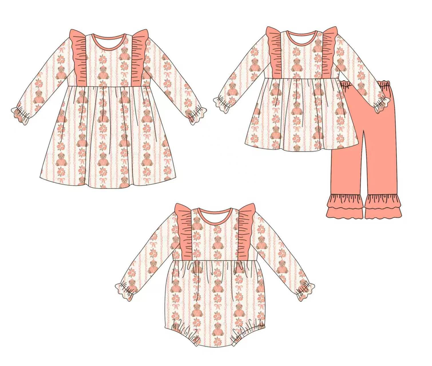 LR3097 bear girl romper 202619 preorder