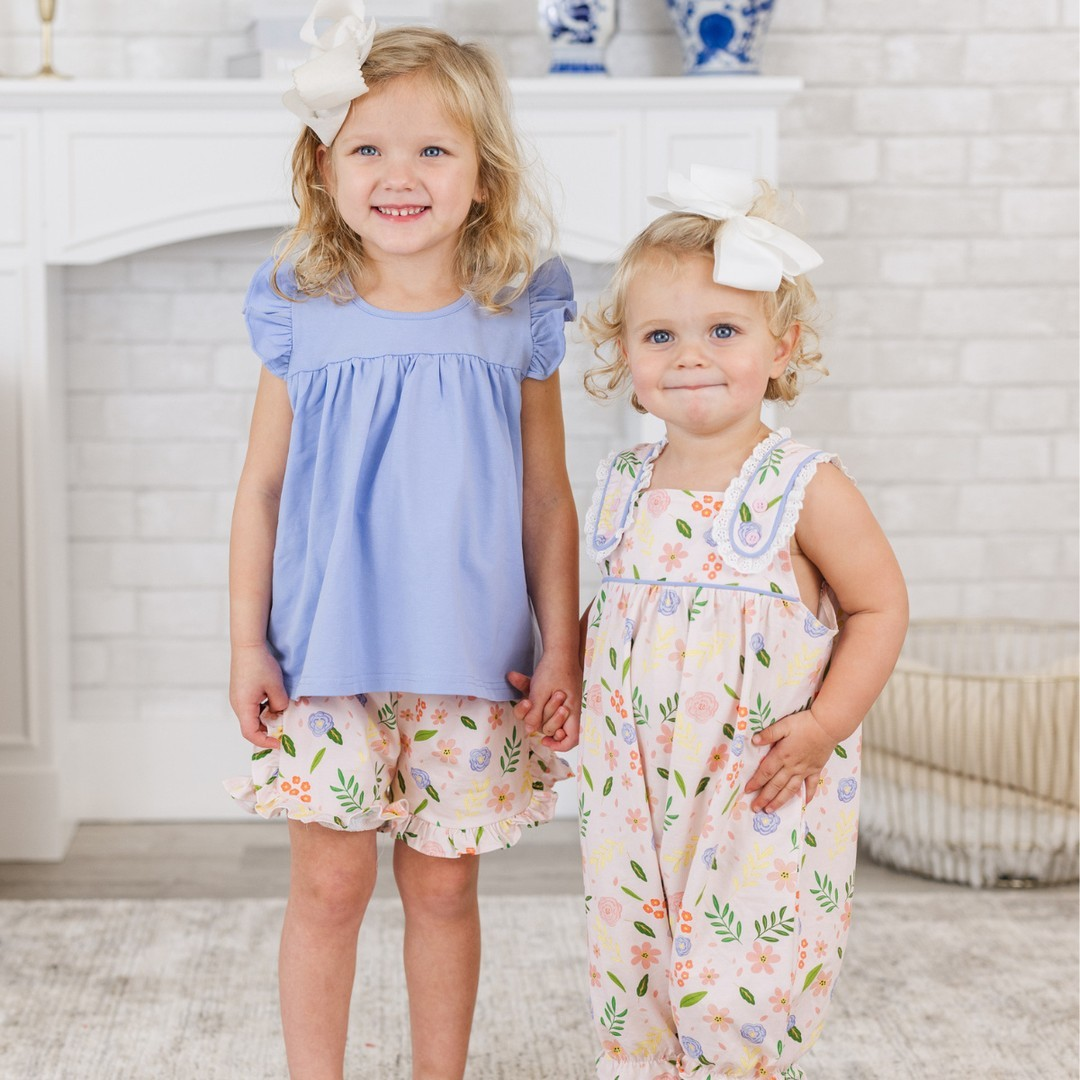 GSSO2136 flowers short sleeve shorts girl outfit 202502 preorder