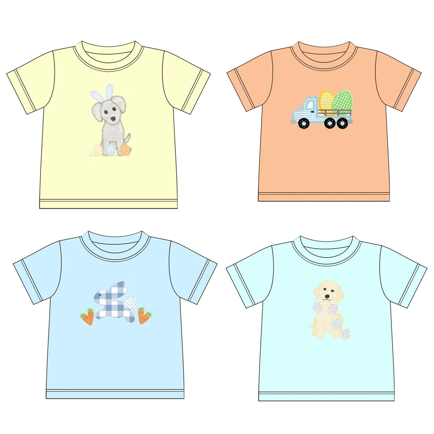 BT1164 Easter bunny dog boy summer tshirt top 202501 preorder