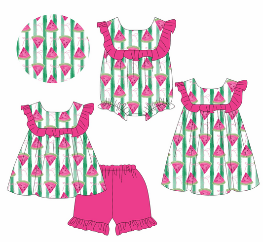 SR2668 watermelon western girl summer romper 202501 preorder