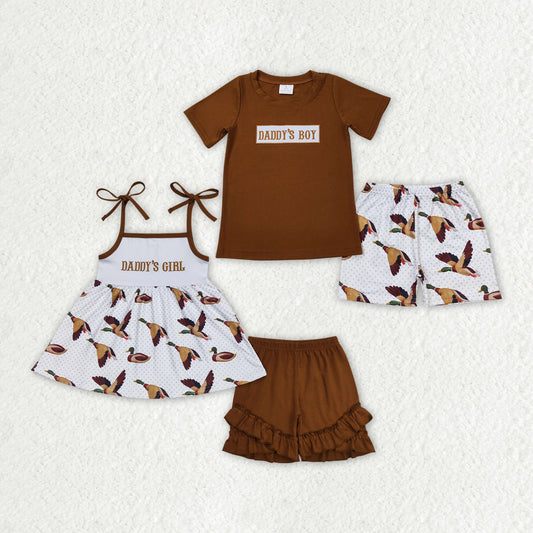 BSSO0719 embroidery daddly's boy shorts outfit 202404 RTS sibling Free shipping order $100+