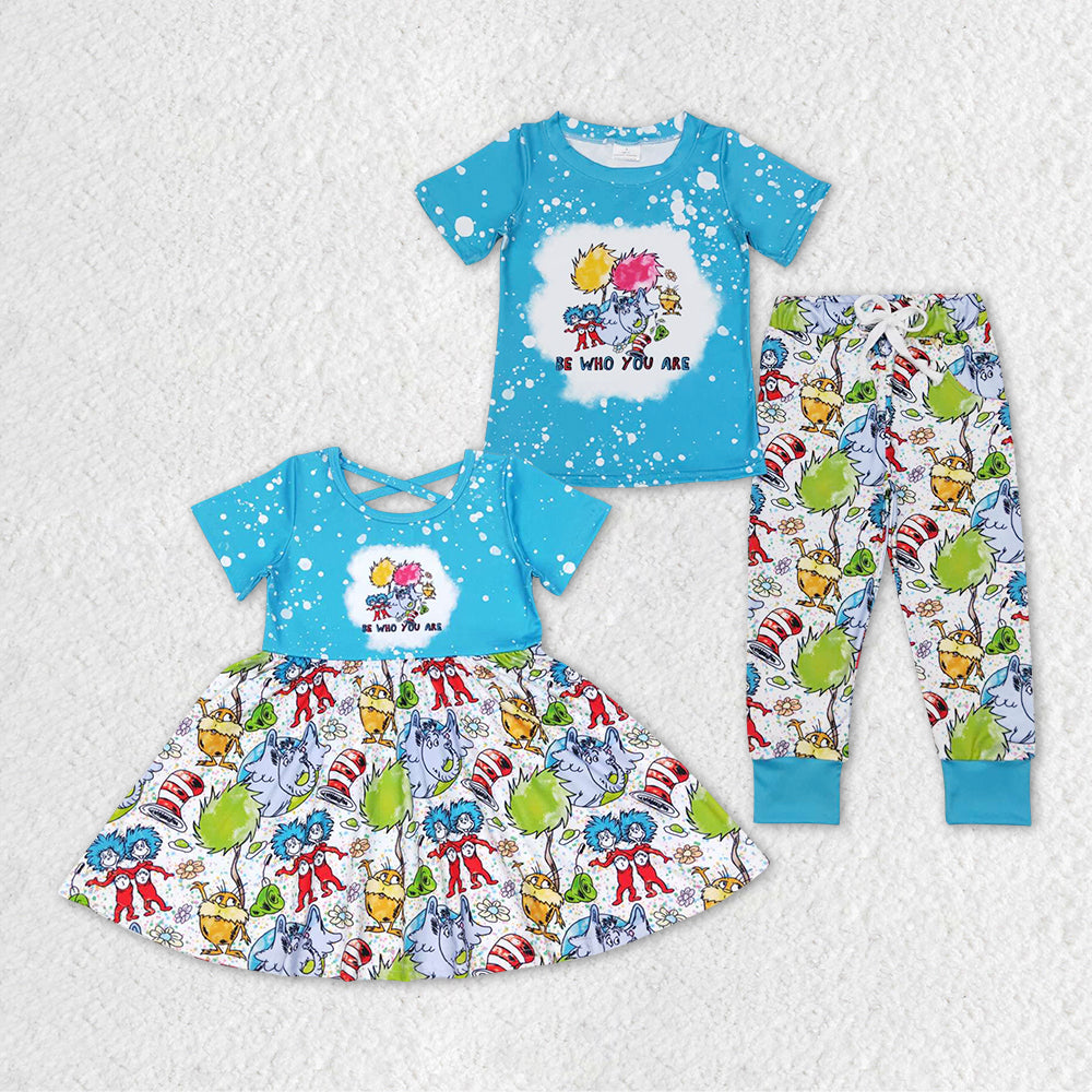 GSD0495 Reading hat cartoon girl dress short sleeve girl dress 20231111 RTS
