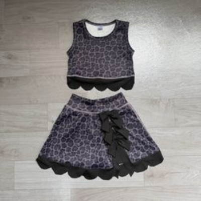 preorder GSD4266 yoga scallop black leopard sports girl outfit skirt 2026