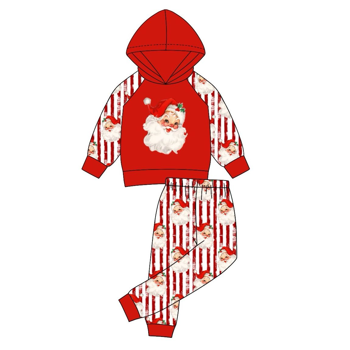 custom MOQ5 BLP0931 HOODIE Christmas Santa boy outfit