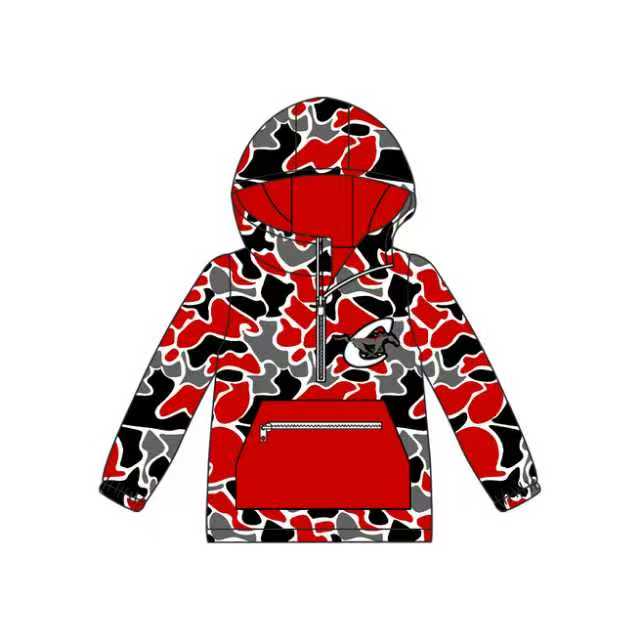 H C horse red camo Hoodie CUSTOM football team boy clothes pullover MOQ:5