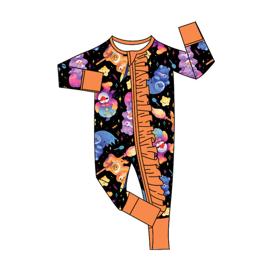 CUSTOM moq8 Bamboo 01 bear halloween  girl western romper 202508 sibling