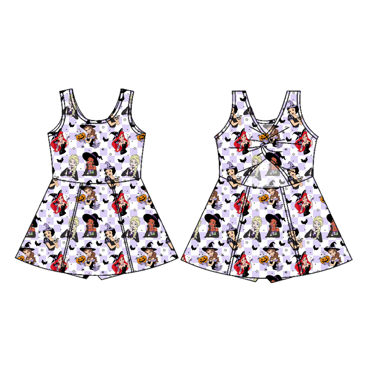 MOQ5 Custom princess Ailce witch Halloween Yoga girl dress 2025