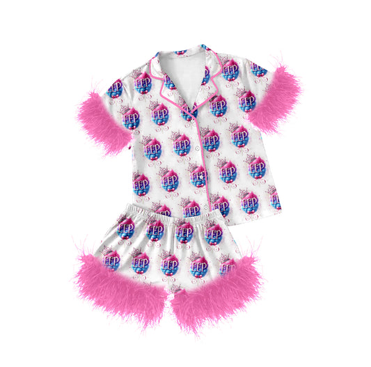 custom EEP MOQ3 adult woman Feather pajamas outfit