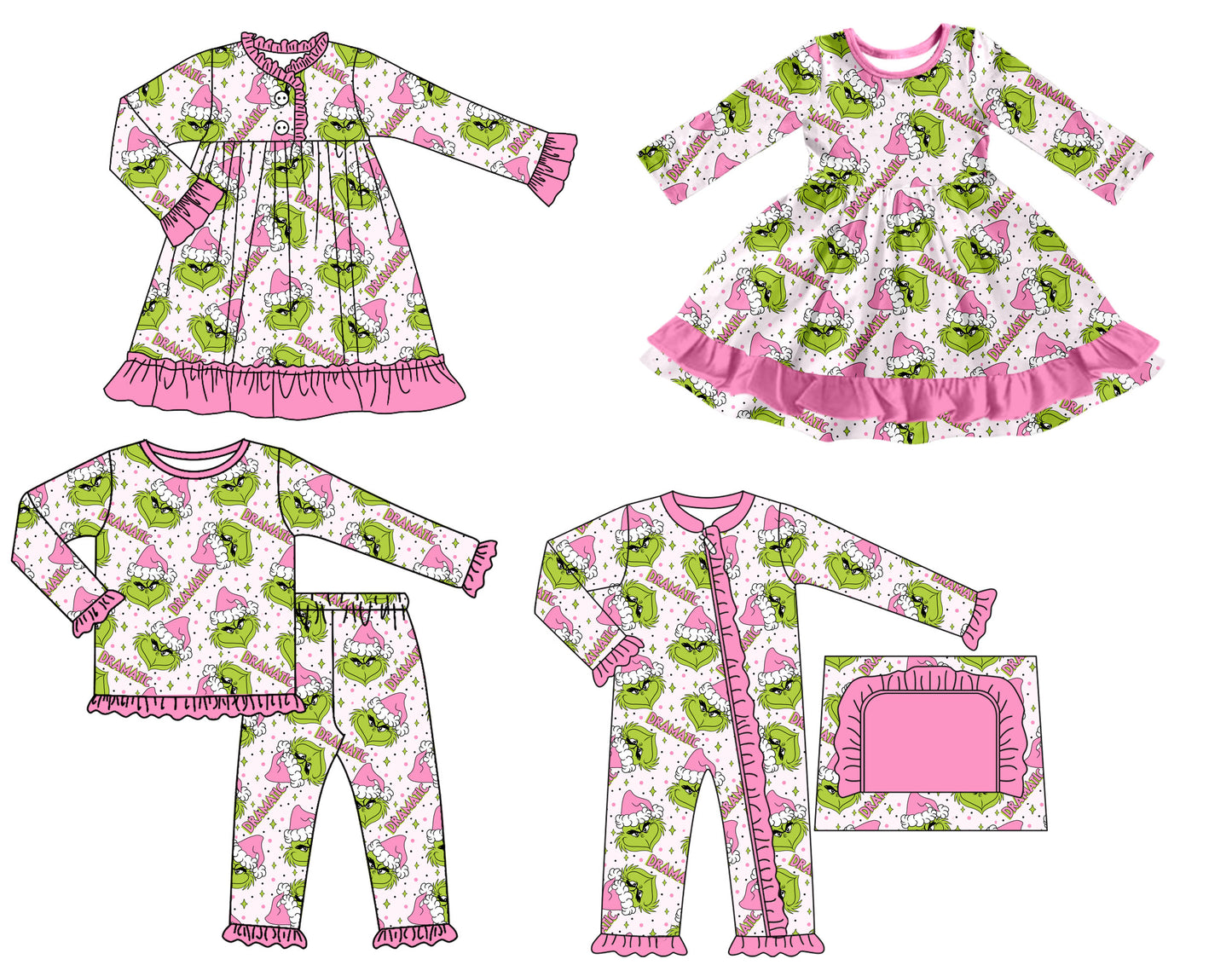 GLD1235 Ginch Christmas girl dress 202507 preorder