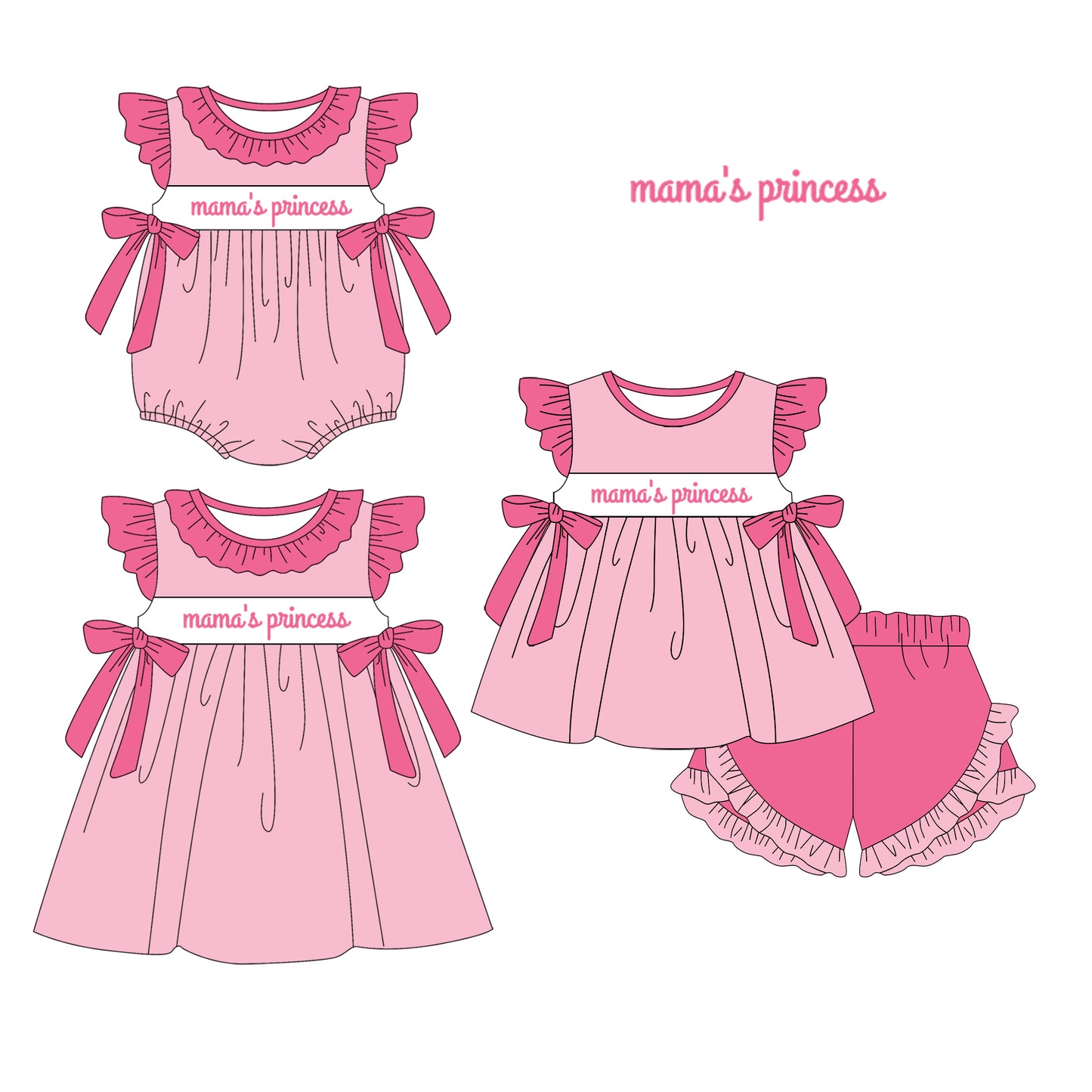 SR2672 mama's princess western girl summer romper 202501 preorder