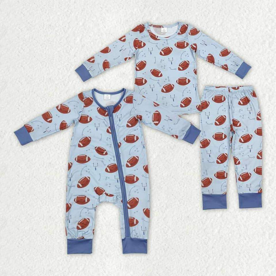 BLP0740 Camo football boy pajamas outfit 202410 sibling RTS