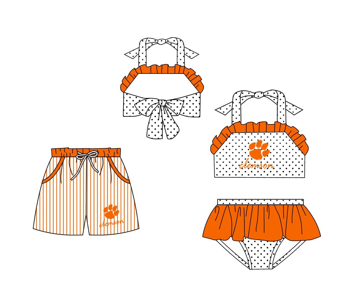 Clemson swimwear swimsuit trunk custom Style MOQ:3