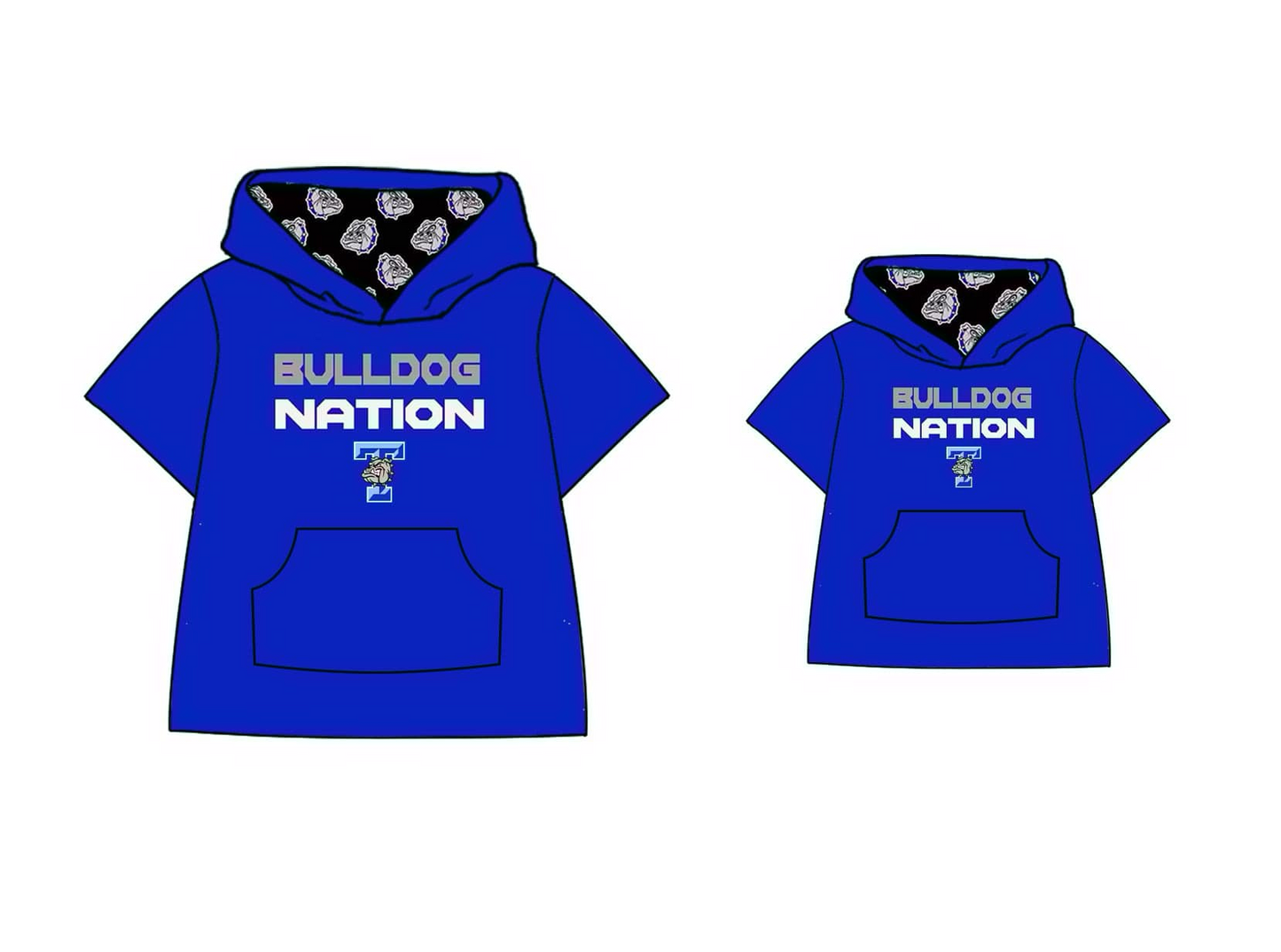 CUSTOM T BULLDOG LOGO hoodie pockets football team boy clothes MOQ:3