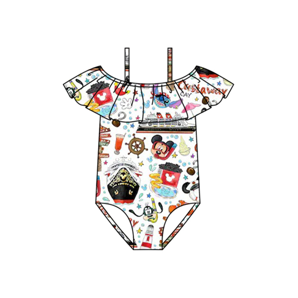 coverup sail boats cruise swimwear swimsuit custom Style MOQ:3