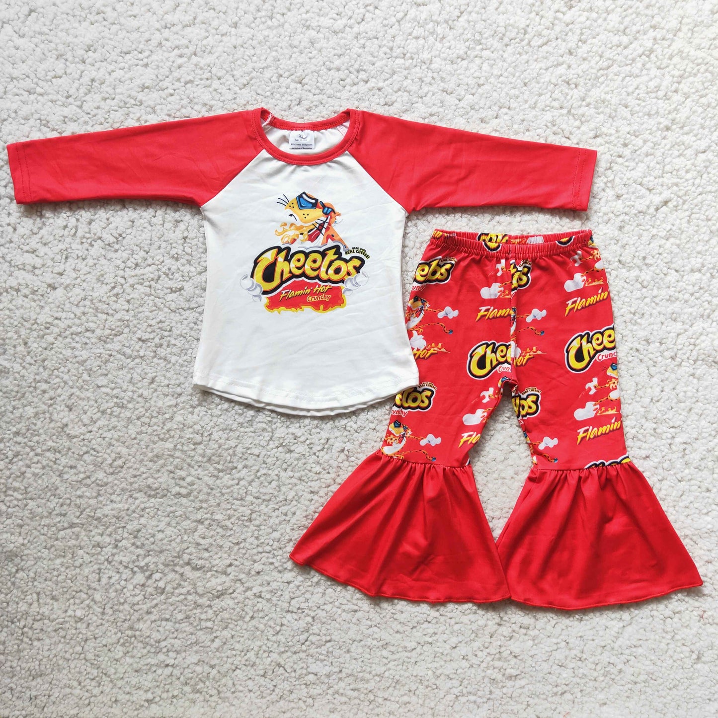 promotion RTS 6 A1-12 cheetos long sleeve pants outfits kids girl clothes