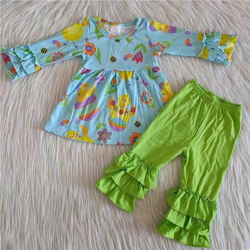 promotion RTS 6 A16-11 easter ruffles short sleeve shorts 202404 RTS