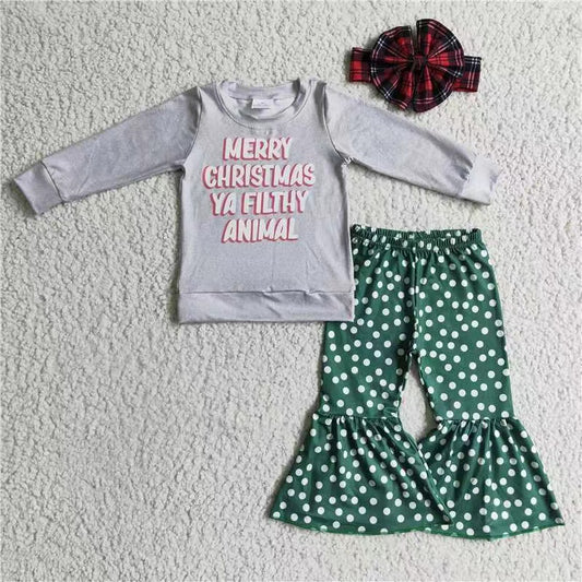 6 A7-16 RTS Christmas  green dots  winter girl outfit  RTS