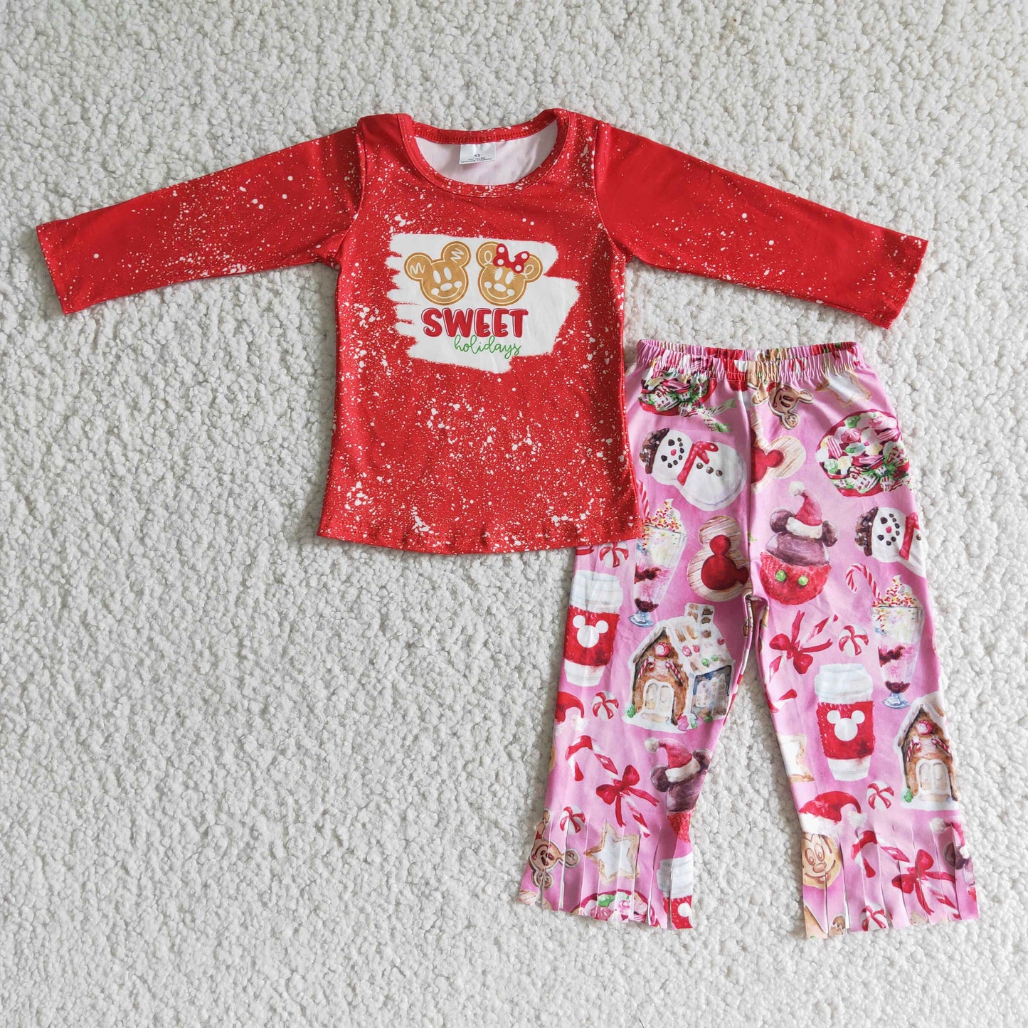 promotion 6 B1-17 Cartoon mouse terrible halloween long sleeve bell bottom pant girl outfit 22