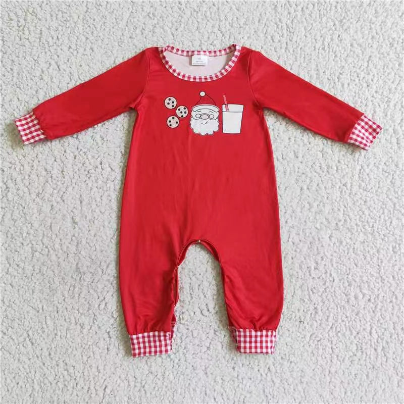promotion 6 B11-27 Christmas boy santa red long sleeve GIRL BOY romper 20230613 RTS