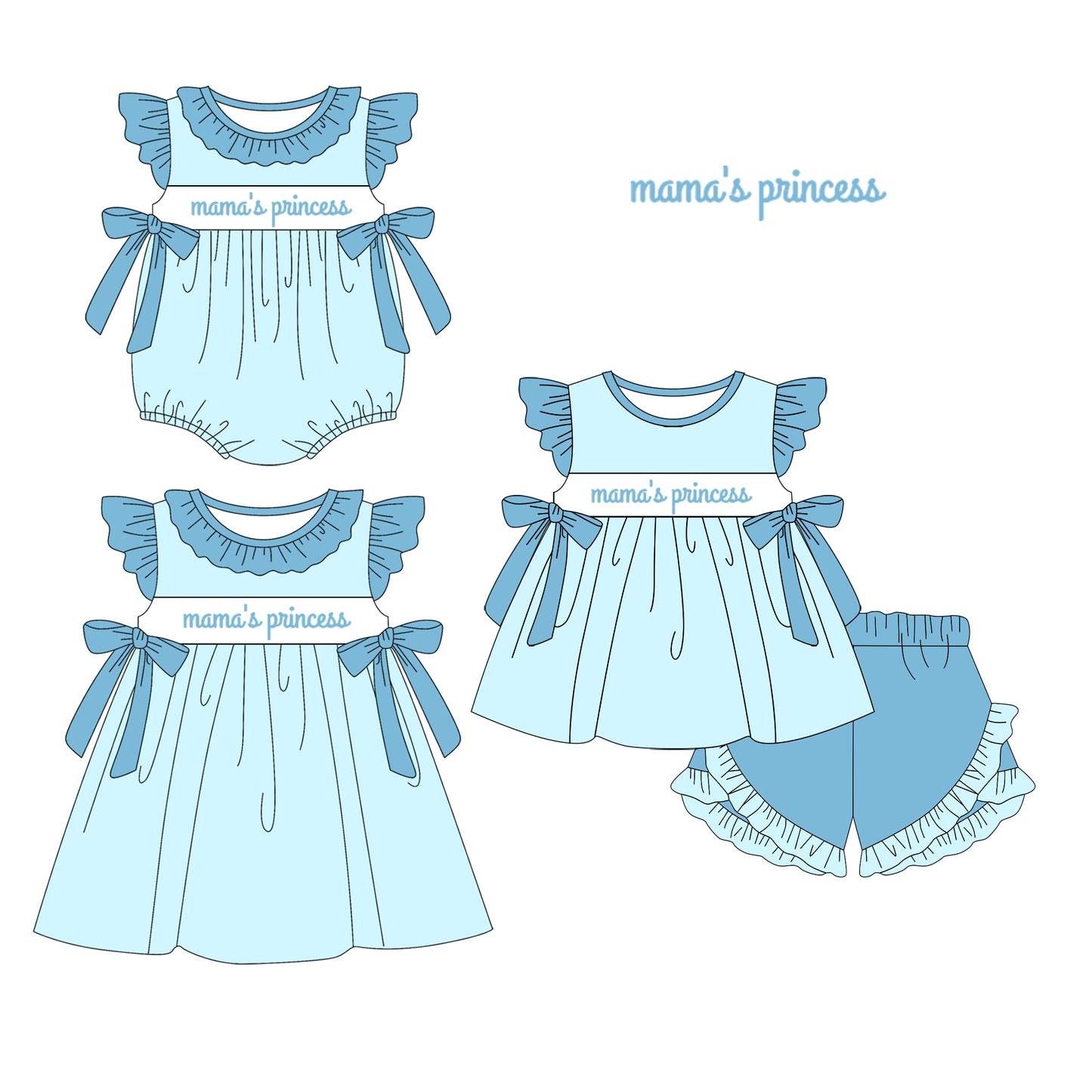SR2674 mama's princess western girl summer romper 202501 preorder