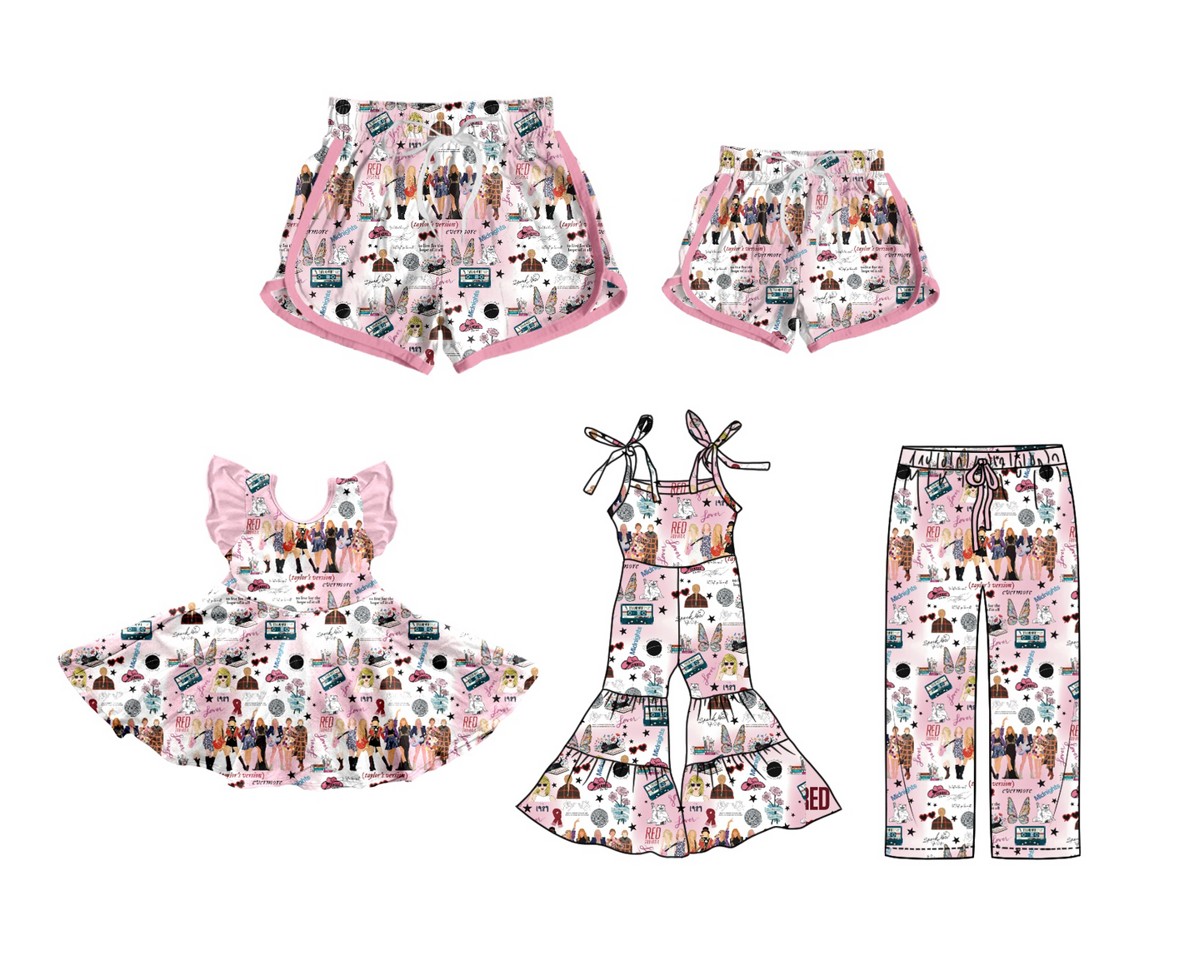 SR1474 RTS swift short sleeve girl jumpsuit overall 202406 sibling