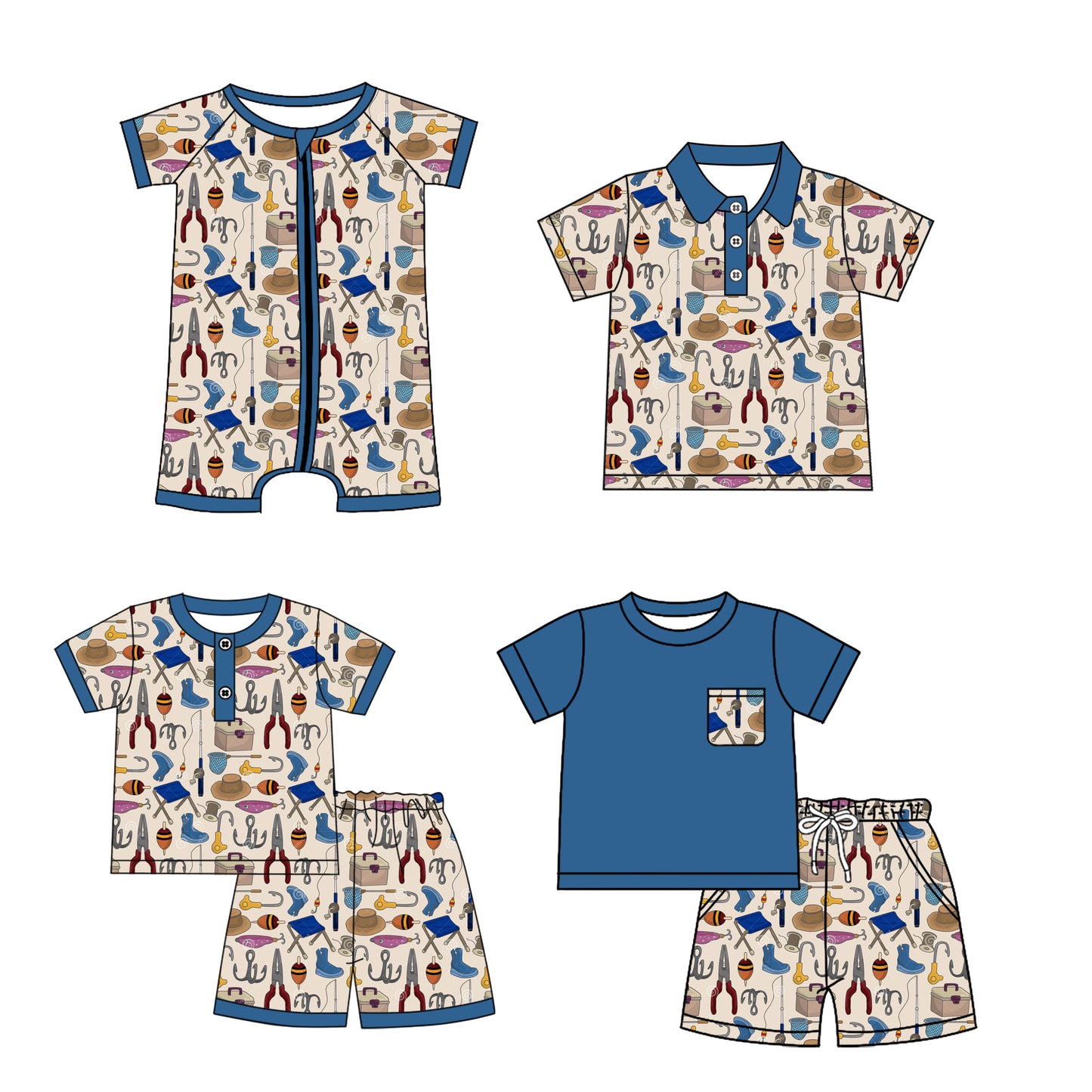 BSSO1294 tools boy summer pajamas outfit 202501 preorder(