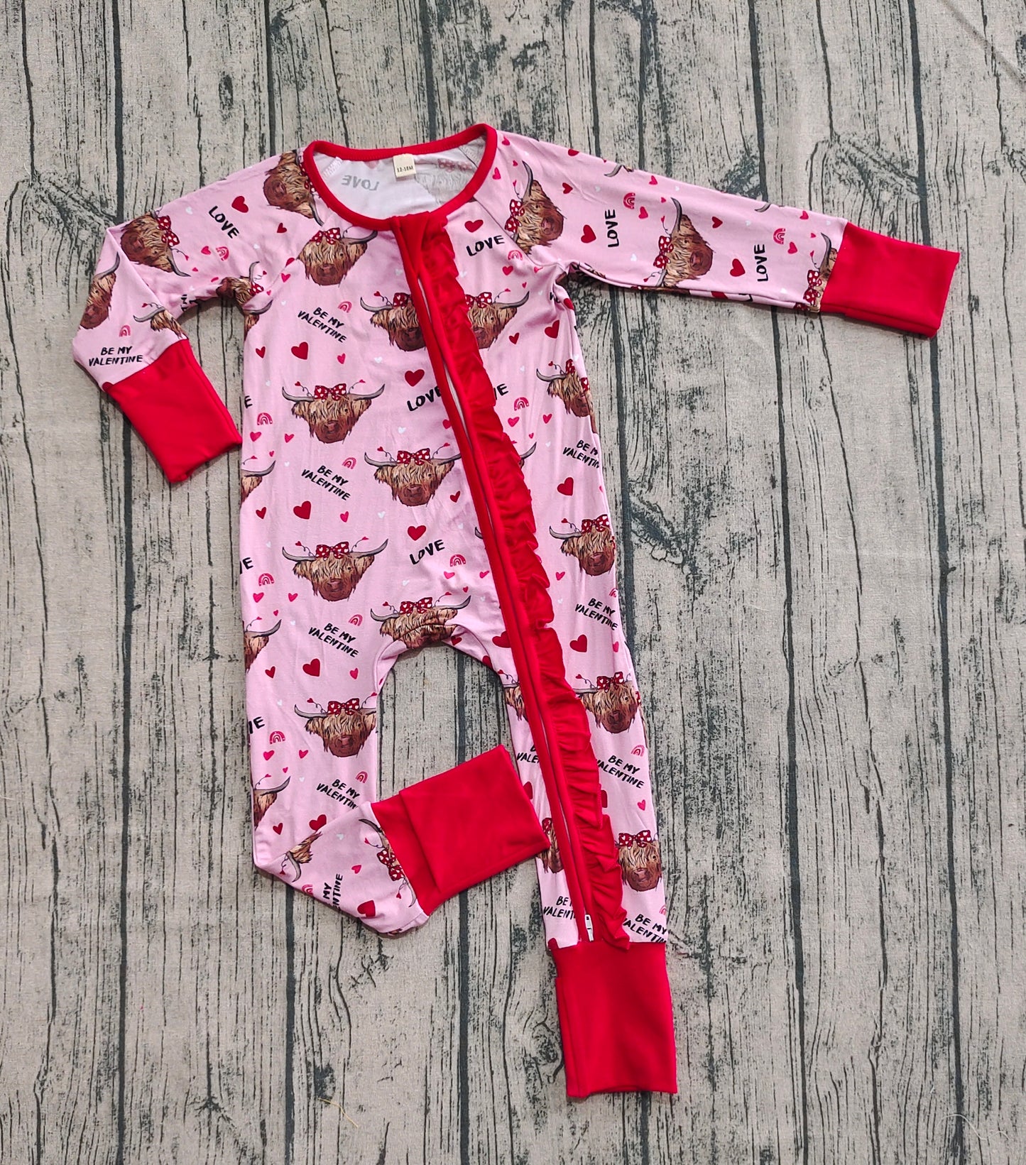 MOQ 20 CUSTOM love Valentina‘s Day girl summer romper 202506