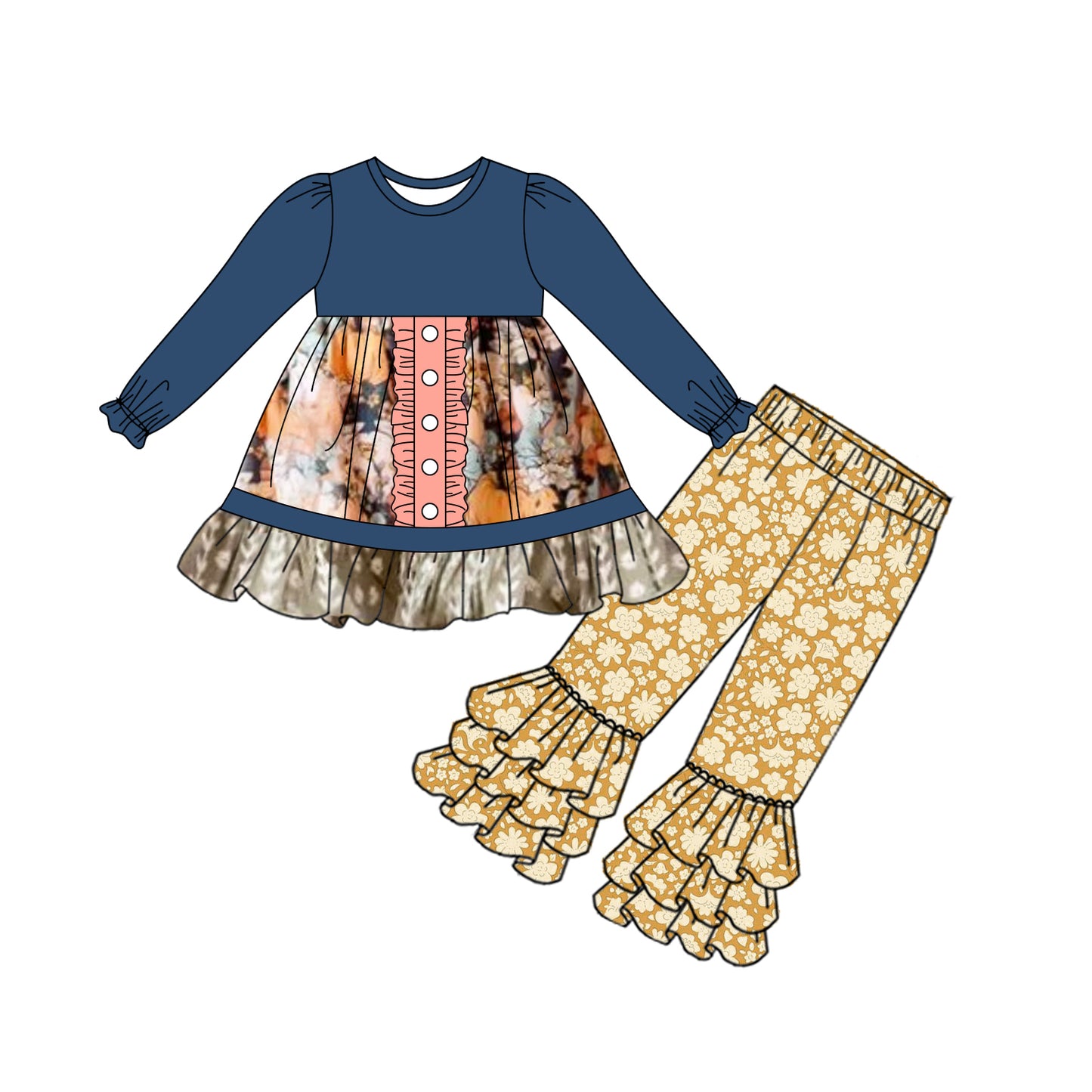 ruffle custom MOQ3 girl outfit