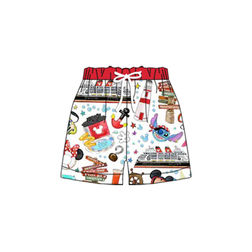 coverup sail boats cruise swimwear swimsuit trunk custom Style MOQ:3