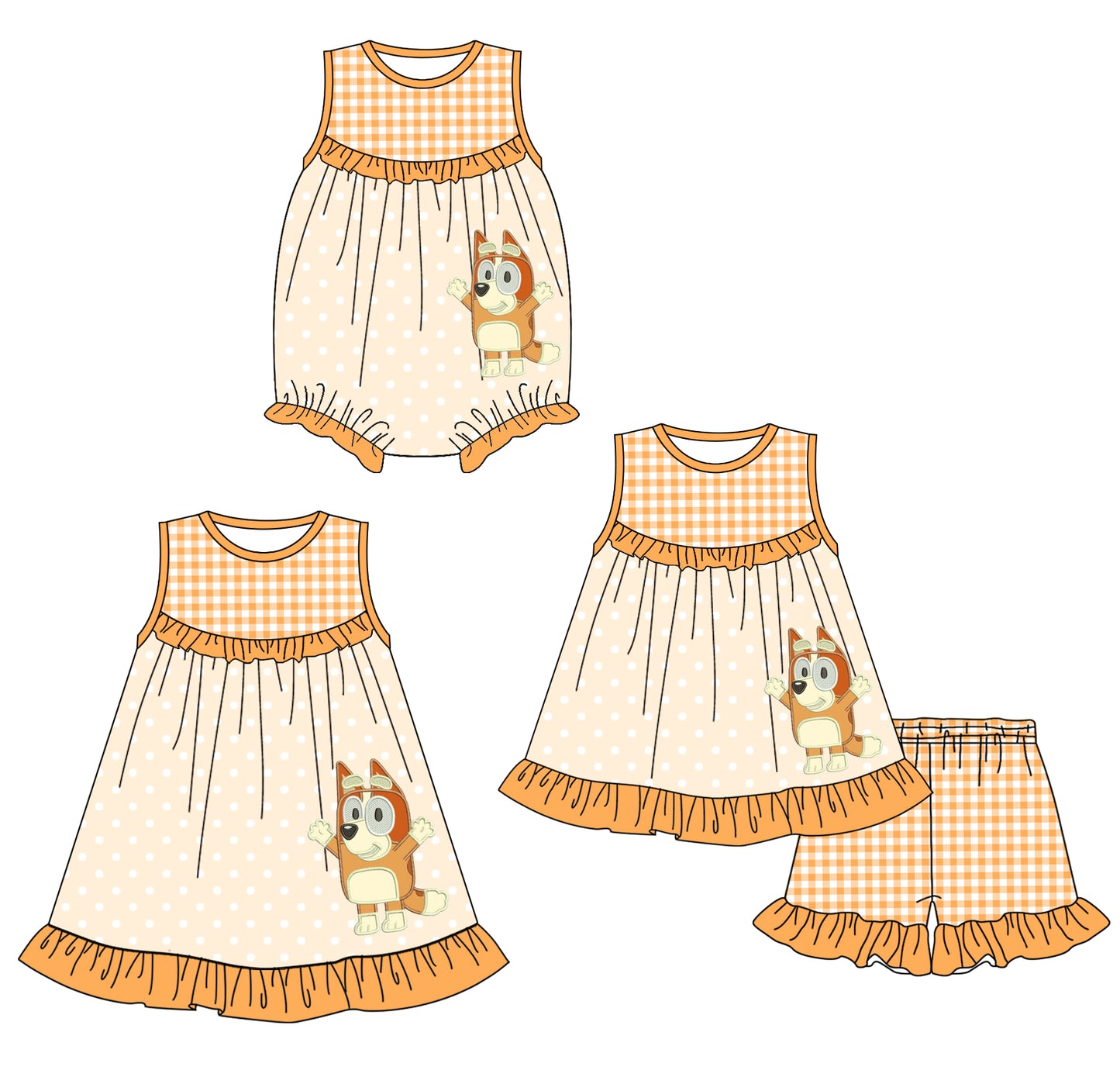 GSSO2123 bluey dog western girl summer outfit 202503 RTS