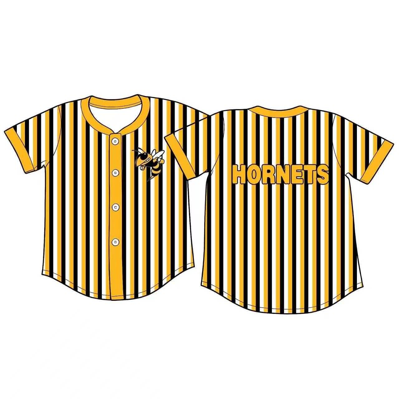 stripe hornets CUSTOM football team boy clothes pullover MOQ:5