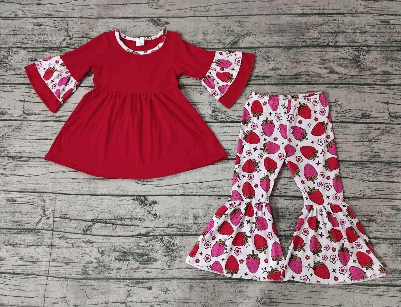 GLP0889 strawberry long sleeve girl outfit 20231104 RTS