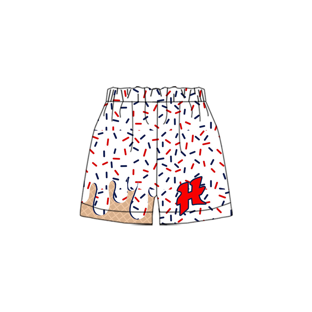 MOQ3 HAWKS CUSTOM KIDS splatter ice cream drip shorts 202504