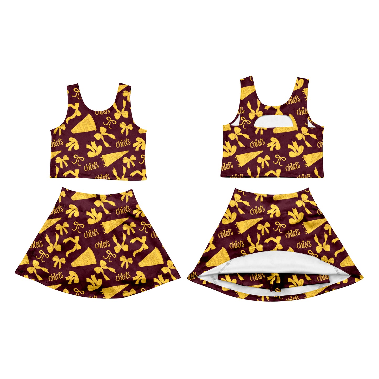 MOQ5 Custom chiefs football Yoga girl dress 2025