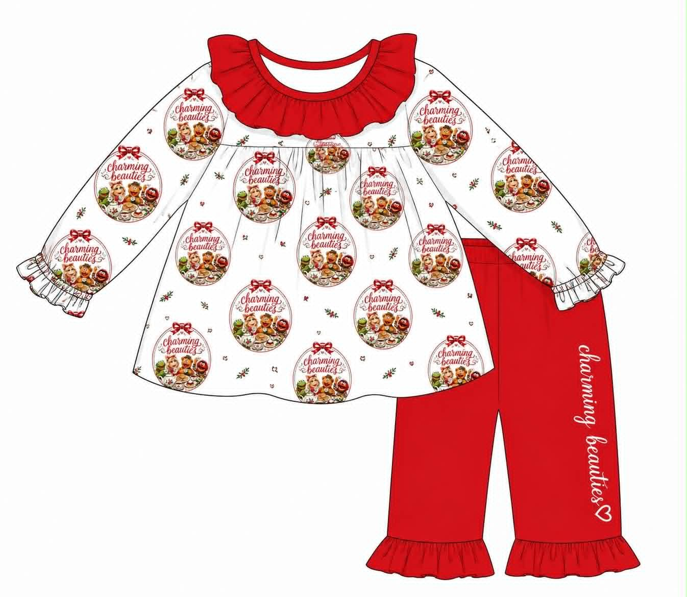 MOQ3 CUSTOM Christmas girl outfit