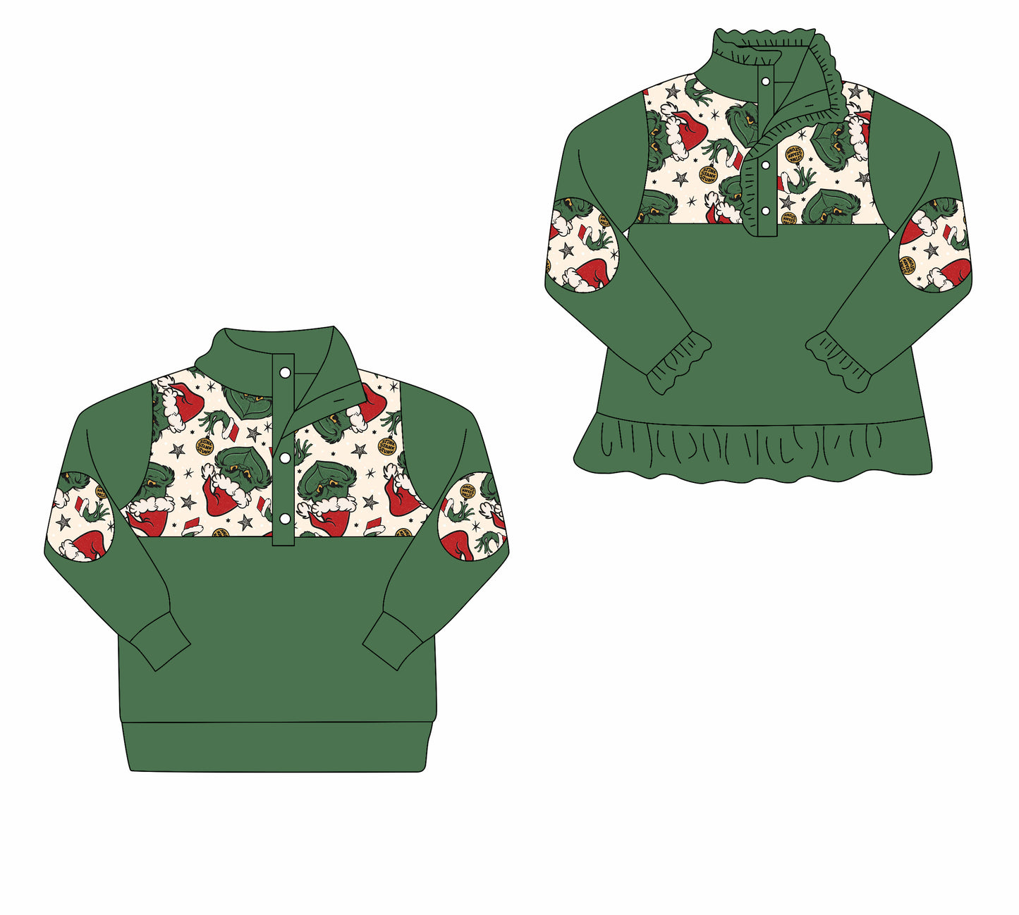 BT1339 Christmas boy top zipper shirt 202508 PREORDER