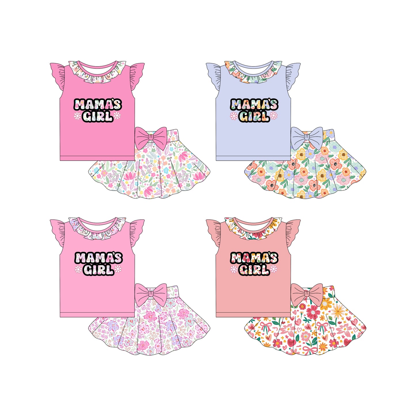 GSD2530 preorder flowers western mama's girl summer outfit 202504