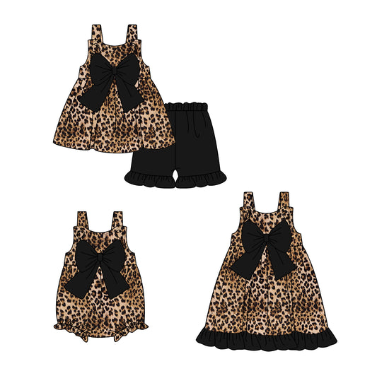 GSSO2137 leopard short sleeve shorts girl outfit 202502 preorder
