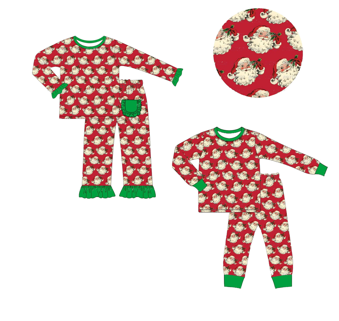 BLP0560 custom moq 3 Christmas santa boy pajamas outfit preorder 202405 sibling